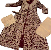 EMAAN Chiffon Long dress waist belt suit 3 piece Pakistani design fancy duppatta wedding edt S-XL Womenswear