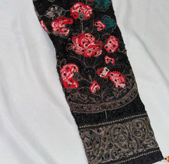 DEENA Salwar kameez suit 3 piece Pakistani embroidered contrasting chiffon duppatta