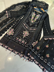 4 Colours Eid Khushiyan Plazzo Kameez chiffon embroidered Pakistani stonework embellished design S-XI suits Womenswear Elegant