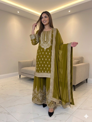 4 Colours JANNAT Plazzo Kameez chiffon embroidered Pakistani design S-XI suits
