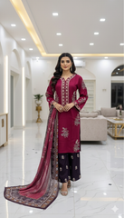 4 Colours ASIYAH EID 26 Linen Plazzo Kameez embroidered Pakistani design S-XI suits