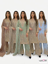 5 Colours ROYA Plazzo Kameez chiffon embroidered Pakistani design S-XI suits