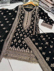 ADDICTION 2 Colours Shararah Kameez 3 piece Pakistani embroidered stonework S-XL