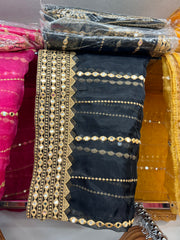 8 Colours MEHNDI MAYOO Dholki stunning fancy net Dupattas