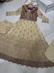 Pakistani designer long dress suit coming In 4 lovely colours