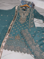 4 COLOURS ARIA SHARARA KAMEEZ CHIFFON SUIT PAKISTANI DRESS READYMADE