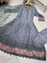 4 Colours IVAA long dress 3 piece Pakistani dress embroidered stonework S-XL