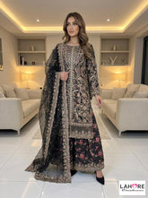 Wedding Edition 26 SAJNI 3543 - Floral Black - 2026 Wedding edition Heavy chiffon embroidered Pakistani designer Palazzo kameez suit S-XI suits