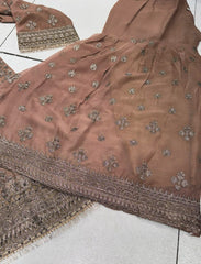 ADDICTION 2 Colours Shararah Kameez 3 piece Pakistani embroidered stonework S-XL