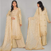 Wedding Edition 26 SAJNI 3286 - Gold - 2026 Wedding edition Heavy chiffon embroidered Pakistani designer Palazzo suit S-XI suits