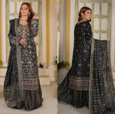 Wedding Edition 26 SAJNI 3325 - Black - 2026 Wedding edition Heavy chiffon embroidered Pakistani designer Palazzo kameez suit S-XI suits