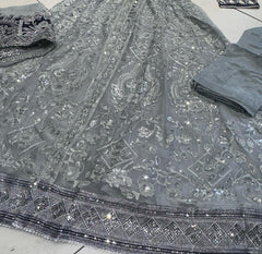 4 Colours JASMIN Long dress suit 3 piece Pakistani embroidered chiffon duppatta wedding edt S-XL Womenswear|