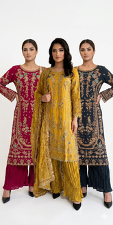 Wedding Edition 26 SAJNI - HEER - 3 Colours 2026 Wedding edition Heavy chiffon embroidered Pakistani designer Sharara suit S-XI suits (3394)