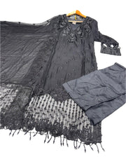 3 Colours HUDA salwar kameez dress 3 piece Pakistani chiffon embroidered wedding edt S-XL