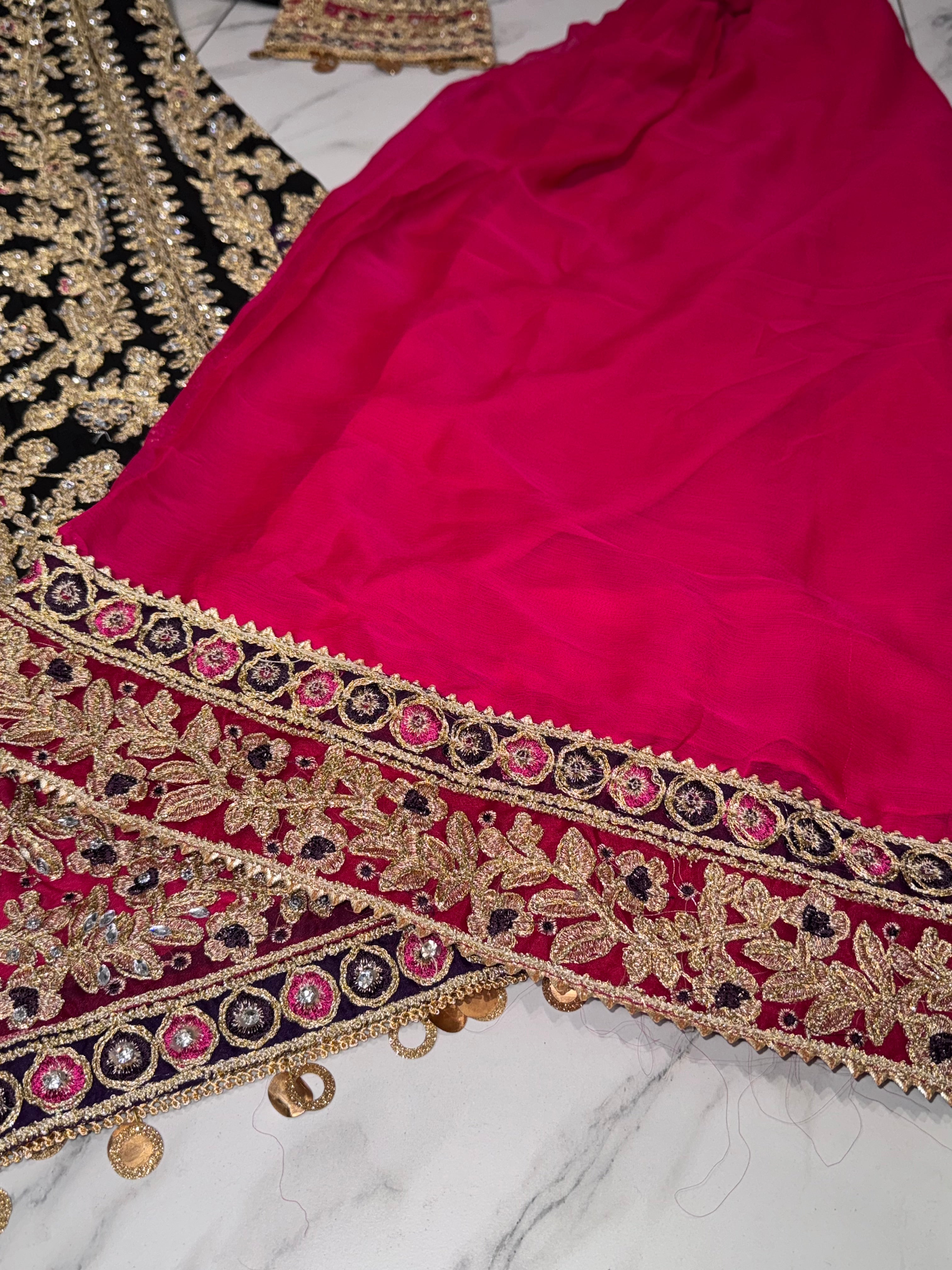 MEHNDI Style Pakistani designer Plazzo suit coming In 5 lovely colours