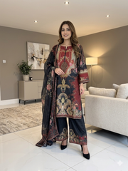 Silk Eid 26 collection new trending Plazzo trousers embroidered kameez eid release on silk Pakistani Indian suit fashion