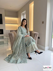 Wedding Edition 26 SAJNI 3440 - Mint - 2026 Wedding edition Heavy chiffon embroidered Pakistani designer Palazzo suit S-XI suits