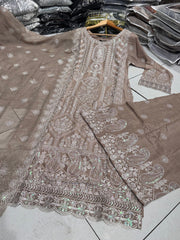 4 Colours EMAANI Plazzo kameez suit 3 piece Pakistani embroidered duppatta wedding edt with S-XL