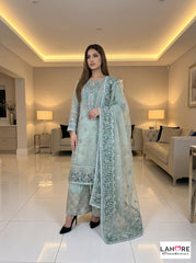 Wedding Edition 26 SAJNI 3440 - Mint - 2026 Wedding edition Heavy chiffon embroidered Pakistani designer Palazzo suit S-XI suits