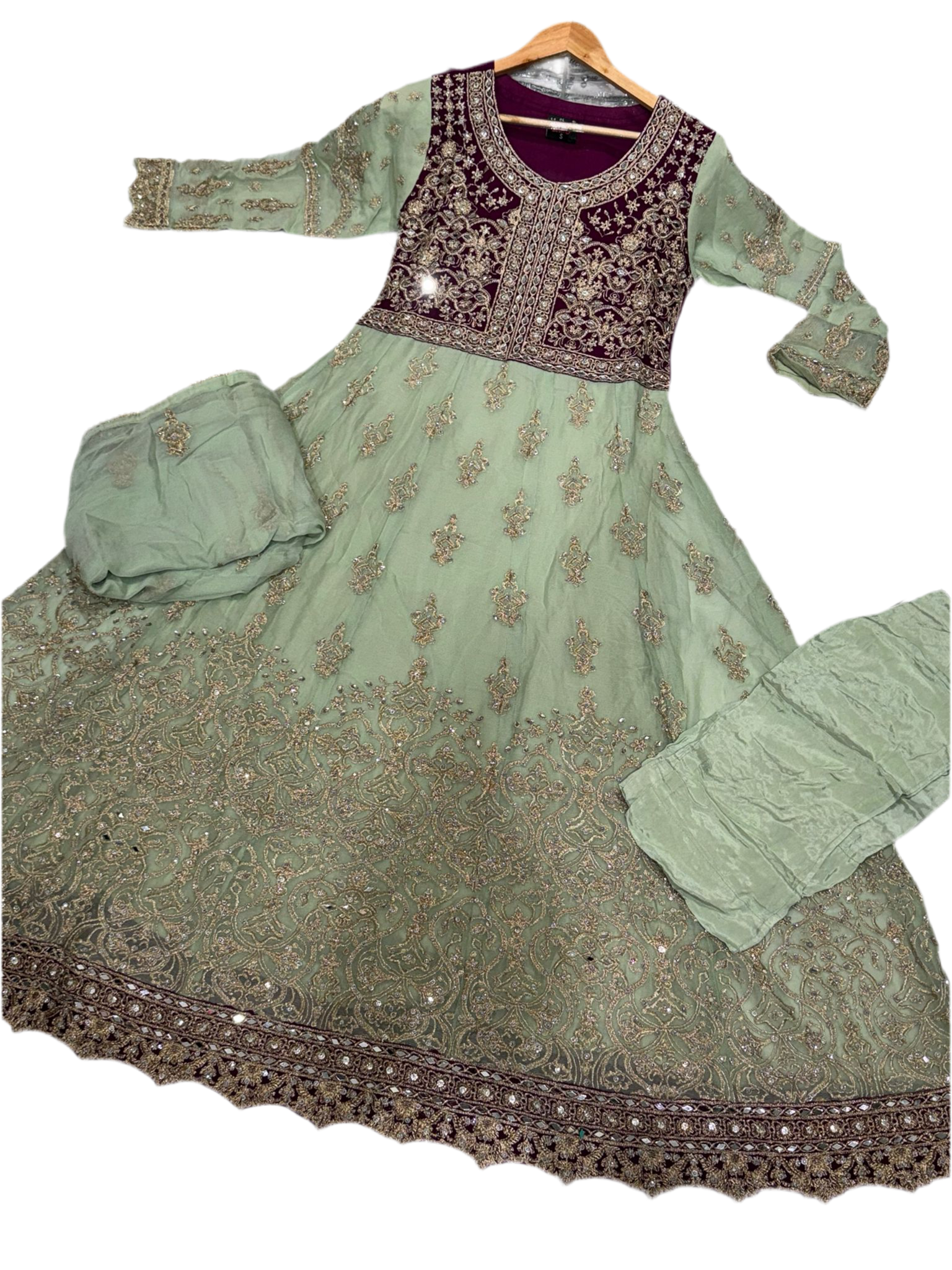Pakistani designer long dress suit coming In 4 lovely colours