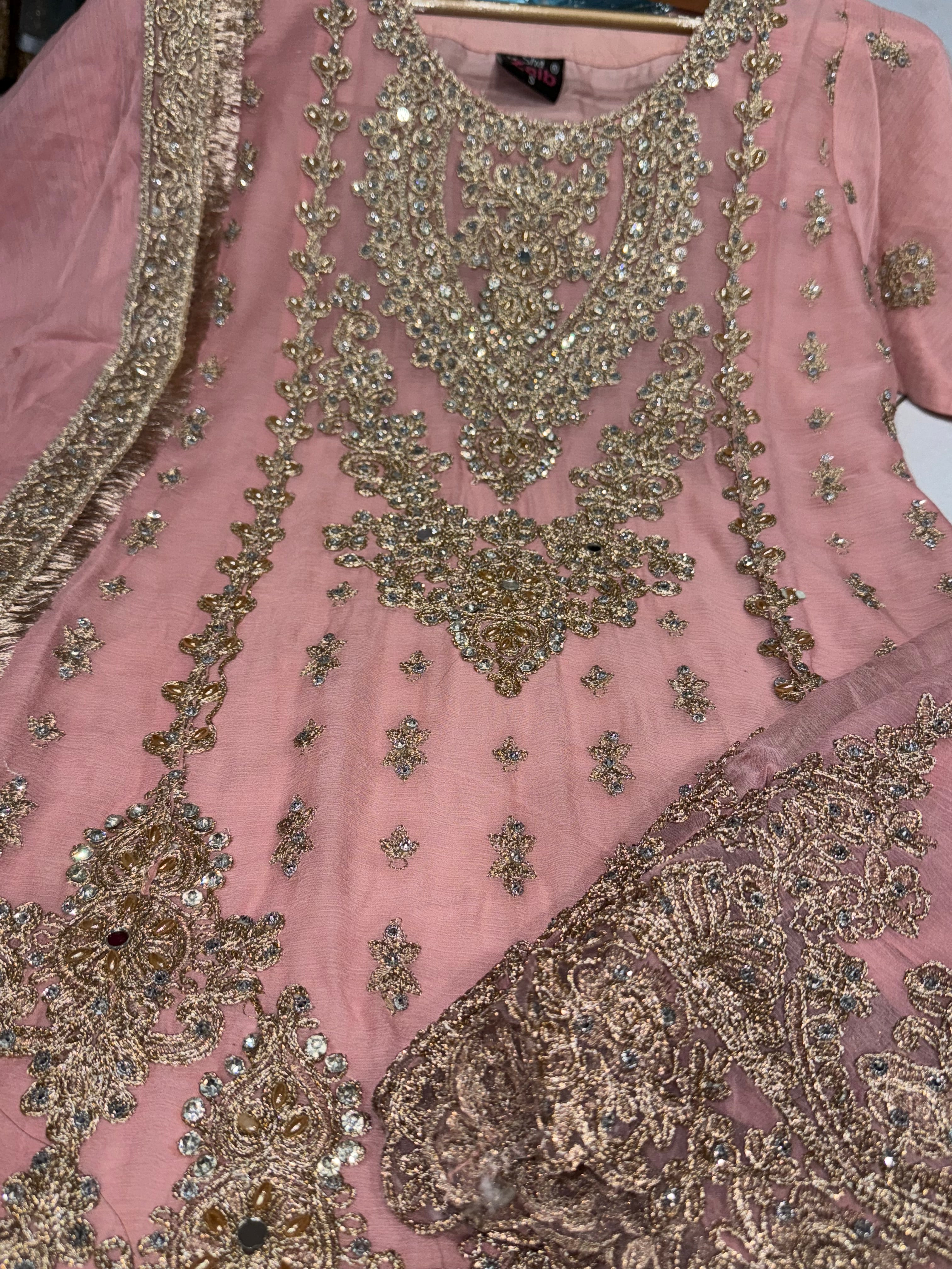 4 Colours BEKHUD Plazzo Kameez chiffon embroidered Pakistani design S-XI suits