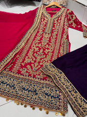 MEHNDI Style Pakistani designer Plazzo suit coming In 5 lovely colours