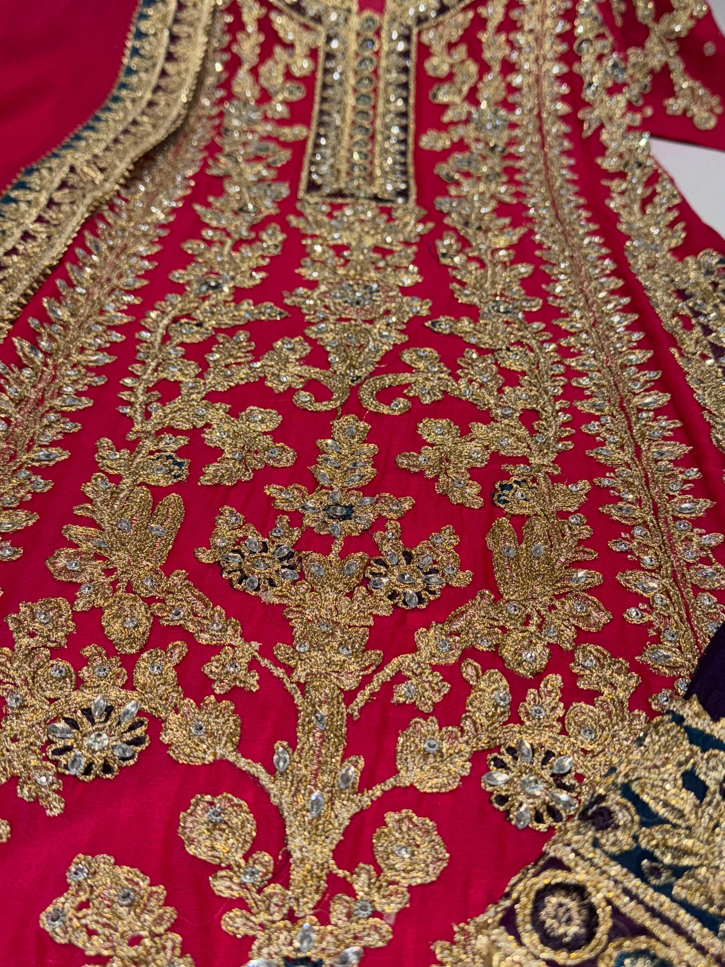 MEHNDI Style Pakistani designer Plazzo suit coming In 5 lovely colours