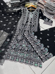 4 Colours EMAANI Plazzo kameez suit 3 piece Pakistani embroidered duppatta wedding edt with S-XL