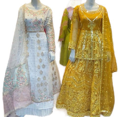 2 Colours KARMA 381 Heavy Skirt and top lehengha suit 3 piece Pakistani embroidered