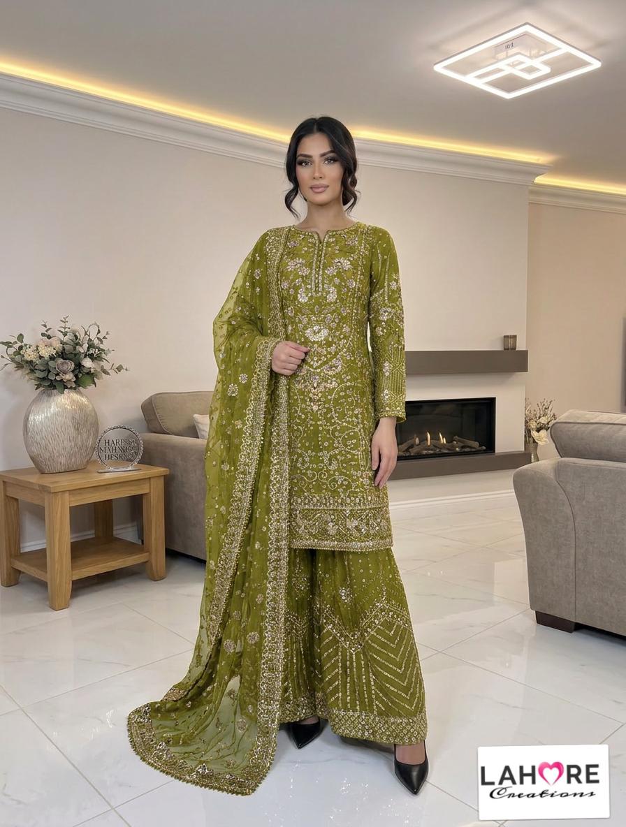 Wedding Edition 26 - SAJNI - MAYA - 7 Colours 2026 Wedding edition Heavy chiffon embroidered Pakistani designer Sharara suit S-XI suits (3403)