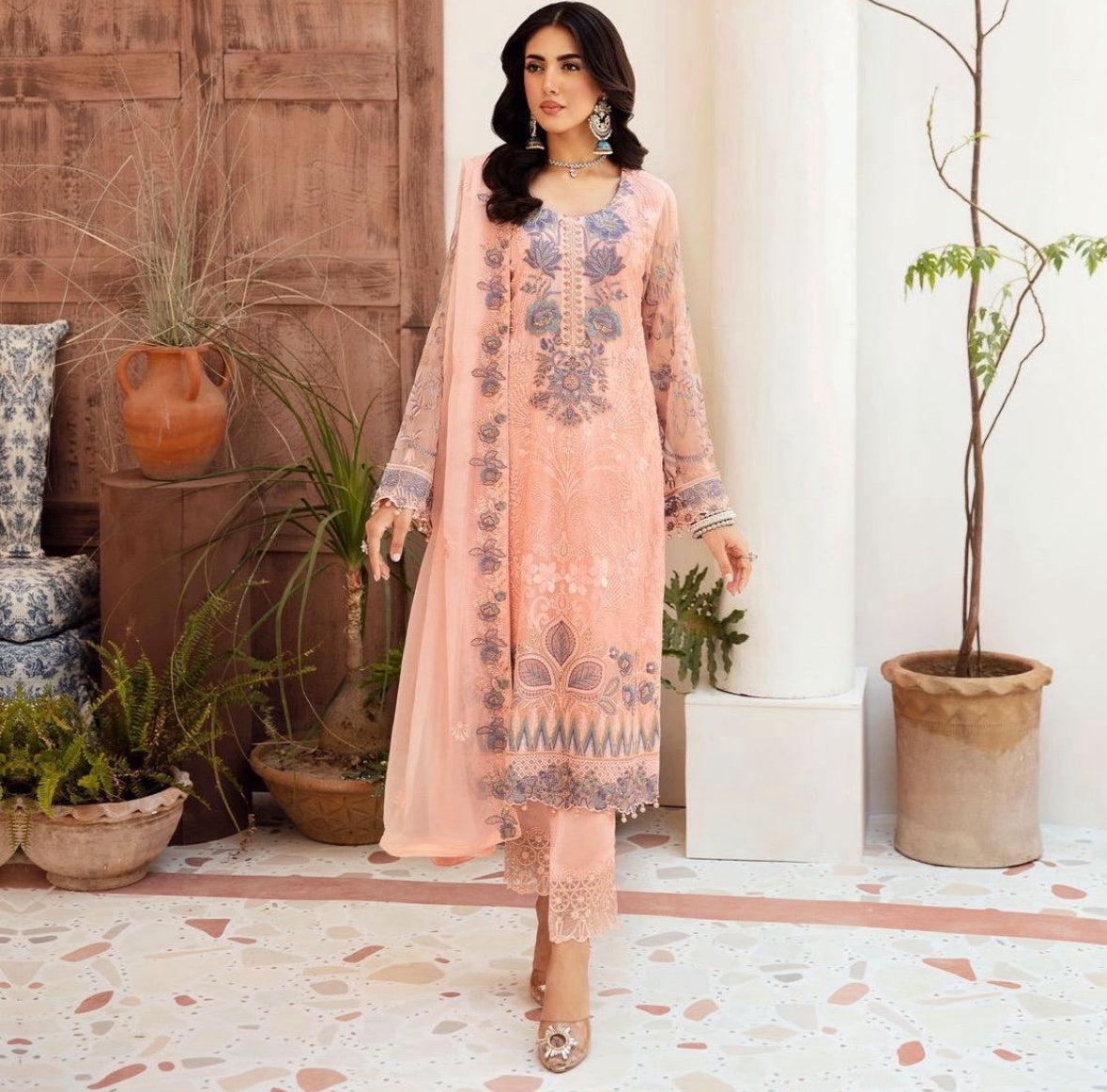 F-2605 - Readymade - Ramsha Chiffon Collection Vol 26 2024