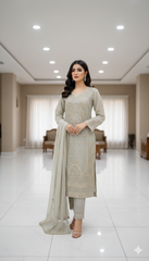 4 Colours HAJAR salwar Kameez chiffon embroidered Pakistani design S-XI suits