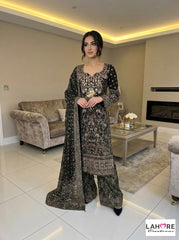 Wedding Edition 26 SAJNI 3325 - Black - 2026 Wedding edition Heavy chiffon embroidered Pakistani designer Palazzo kameez suit S-XI suits