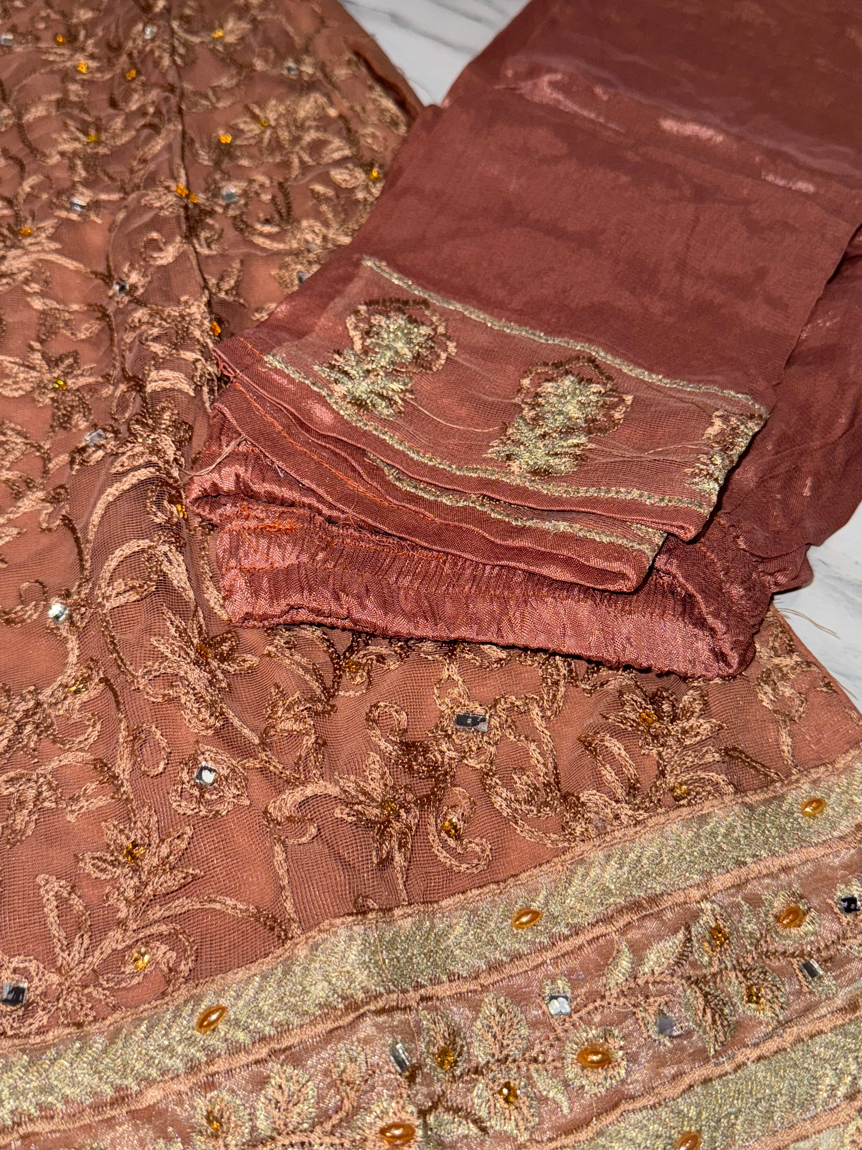 KIRAN Salwar Kameez suit 3 piece Pakistani embroidered work embellished fancy dupatta S-L