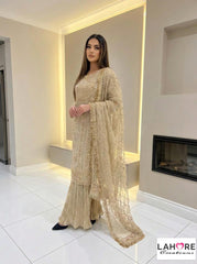 Wedding Edition 26 SAJNI 3286 - Gold - 2026 Wedding edition Heavy chiffon embroidered Pakistani designer Palazzo suit S-XI suits