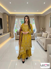 Wedding Edition 26 SAJNI - NISA - 3 Colours 2026 Wedding edition Heavy chiffon embroidered Pakistani designer Sharara suit S-XI suits (3394)
