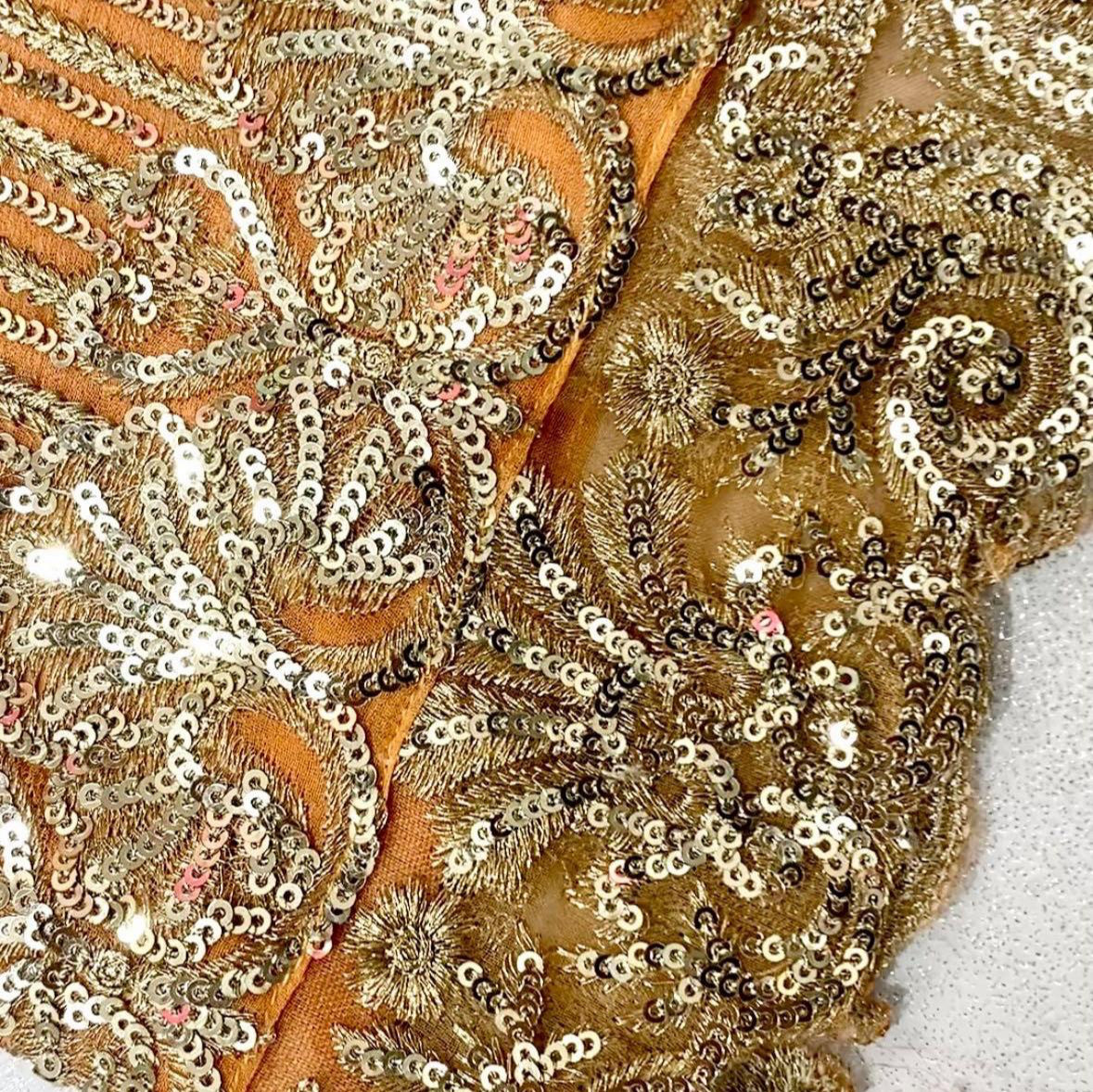 MEHWISH Orange pakistani salwar kameez design embroidered Pakistani suit S-XL