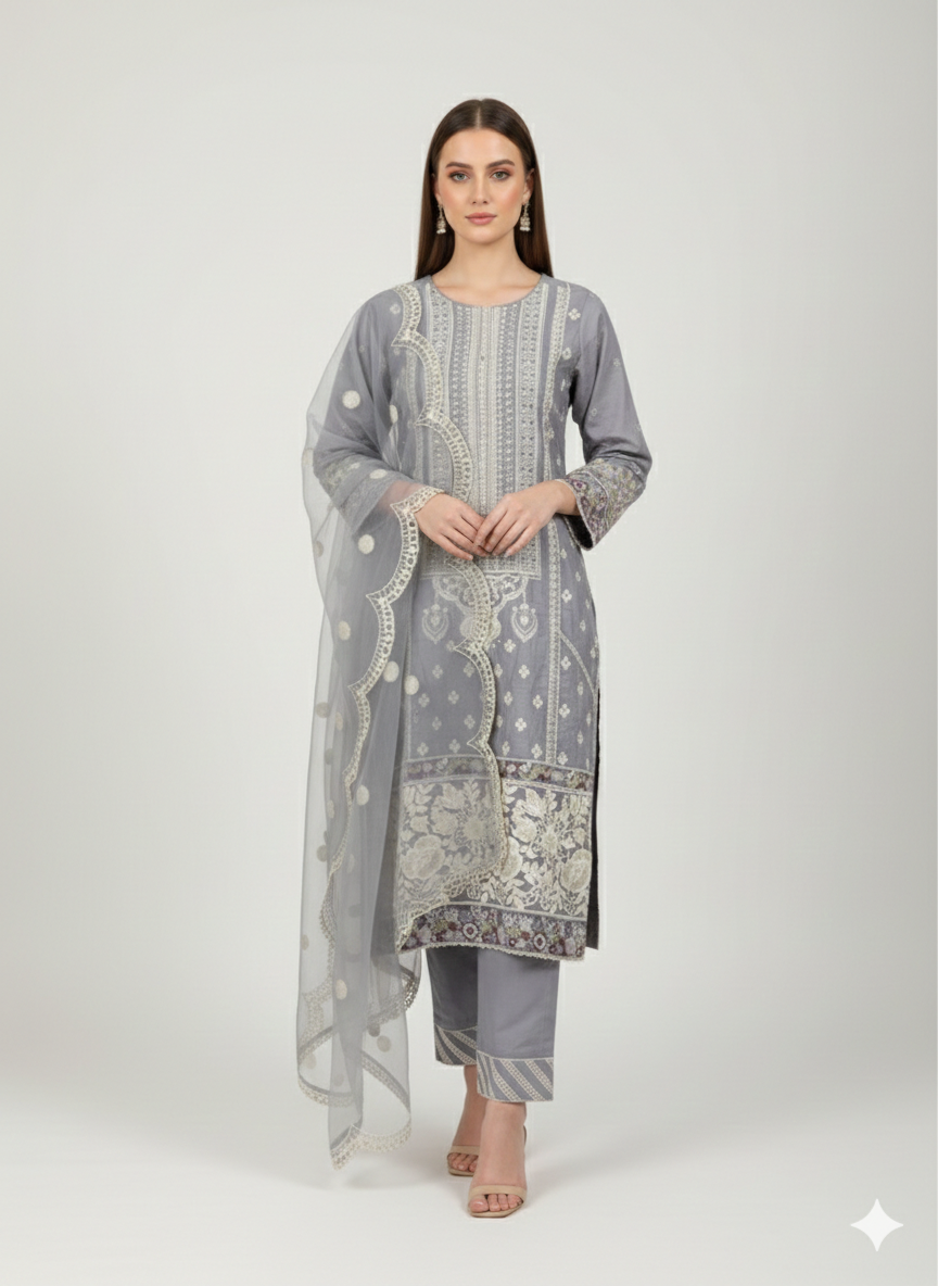 4 Colours EID 26 RIAD Eid 26 salwar kameez embroidered Pakistani design S-XI suits Womenswear Elegant Cotton Breathable