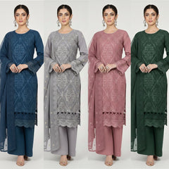 4 Colours Khairun Embroidered salwar kameez suit Pakistani suit sizes S-XL