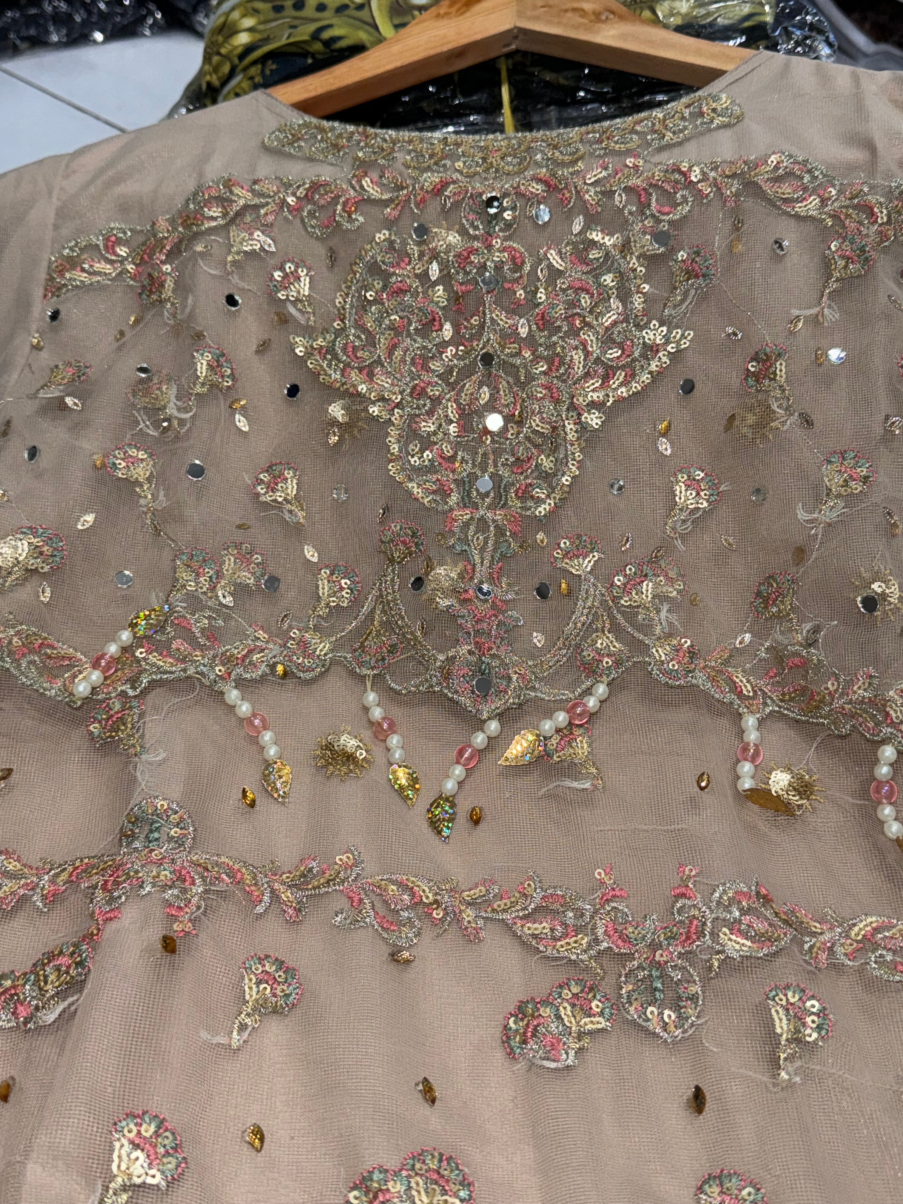 SELENA Shararah Kameez embroidery and embellishments Pakistani design S-XI suits