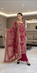 Wedding Edition 26 SAJNI - HEER - 3 Colours 2026 Wedding edition Heavy chiffon embroidered Pakistani designer Sharara suit S-XI suits (3394)