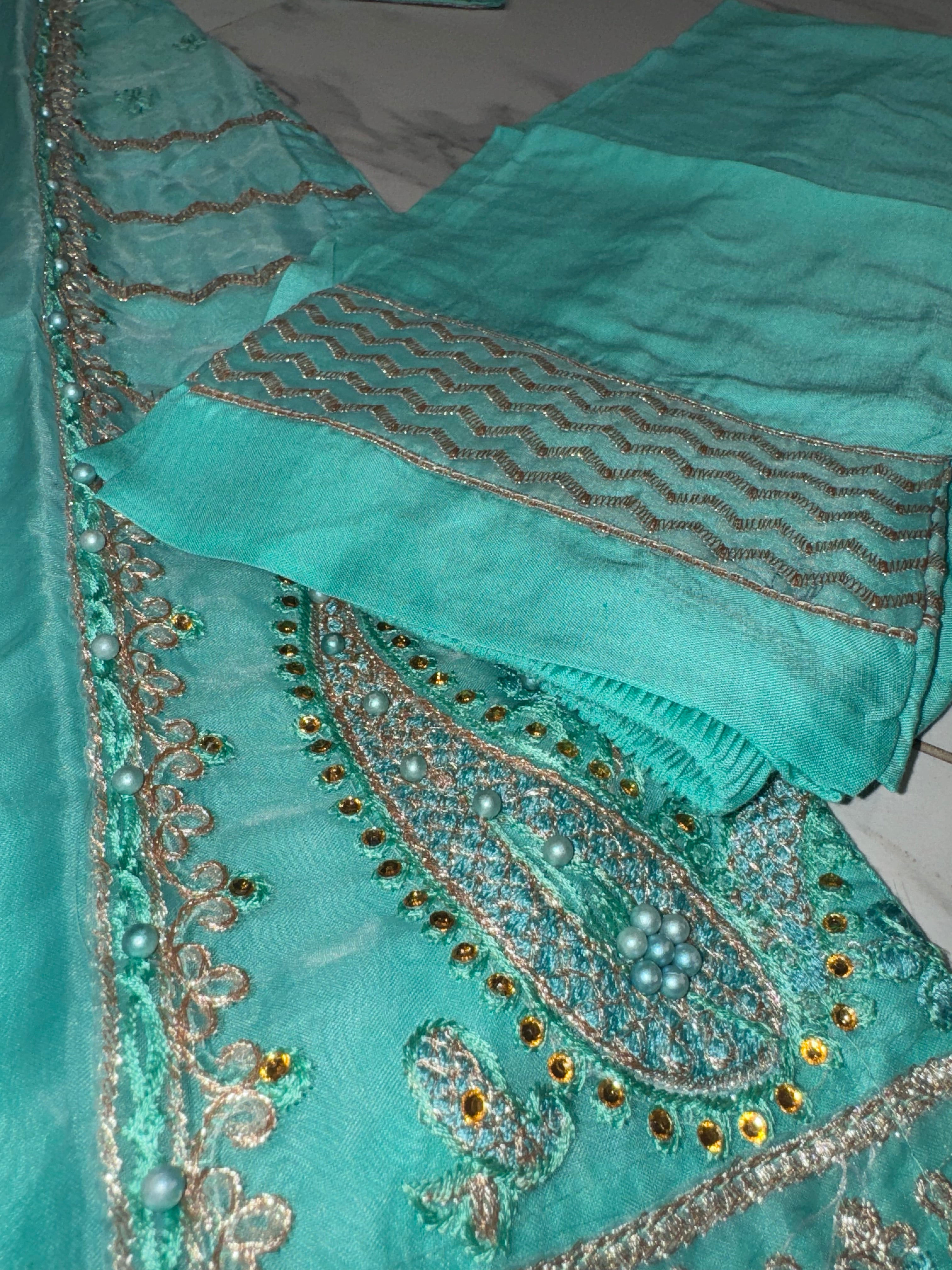 3 Colours ELEANOR Salwar kameez suit 3 piece Pakistani organza embroidered suit Dupatta S-XL