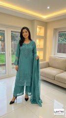4 Colours PERSIA EID 26  Womenswear Elegant Plazzo Kameez chiffon embroidered Pakistani design S-XI suits