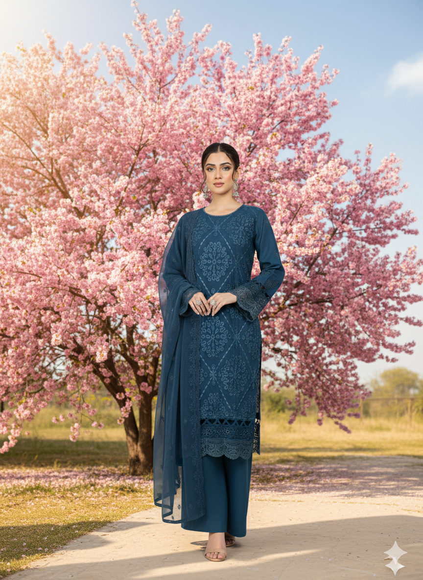 4 Colours Khairun Embroidered salwar kameez suit Pakistani suit sizes S-XL