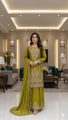 4 Colours HAWA EID 26 Gharara Kameez chiffon embroidered Pakistani design S-XI suits
