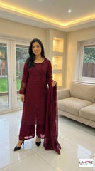 4 Colours PERSIA EID 26  Womenswear Elegant Plazzo Kameez chiffon embroidered Pakistani design S-XI suits