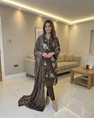 2 Colours NOORIE Velvet premium EID 26’ salwar Kameez embroidered Pakistani design S-XI suits