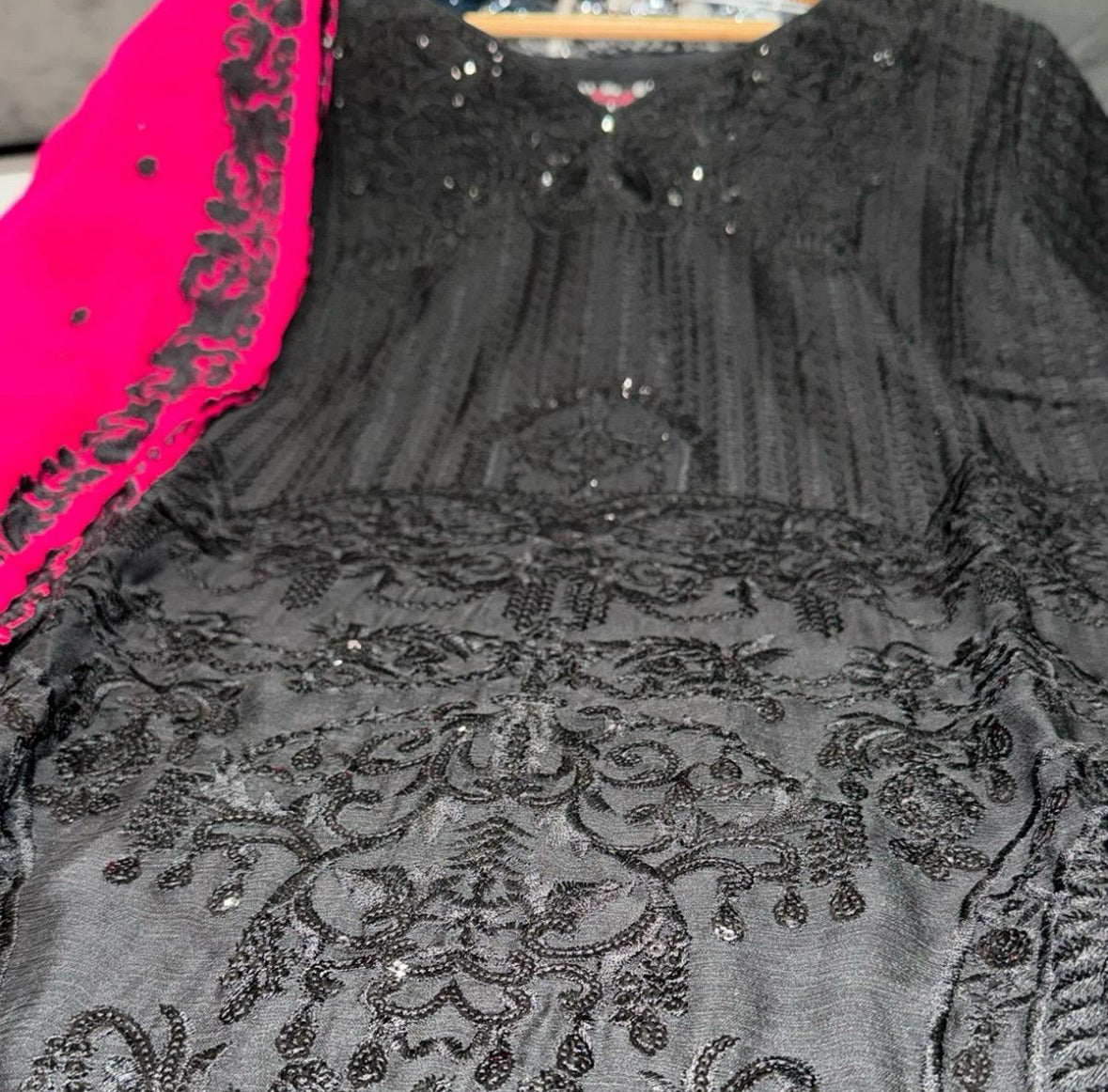 SERENE Chiffon Salwar kameez suit 3 piece Pakistani design fancy contrasting duppatta wedding edt S-XL Womenswear