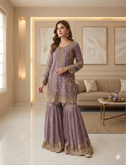 8 Colours EID 26 RAWA Gharara Kameez chiffon embroidered Pakistani design S-XI suits