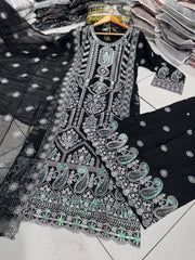 4 Colours EMAANI Plazzo kameez suit 3 piece Pakistani embroidered duppatta wedding edt with S-XL